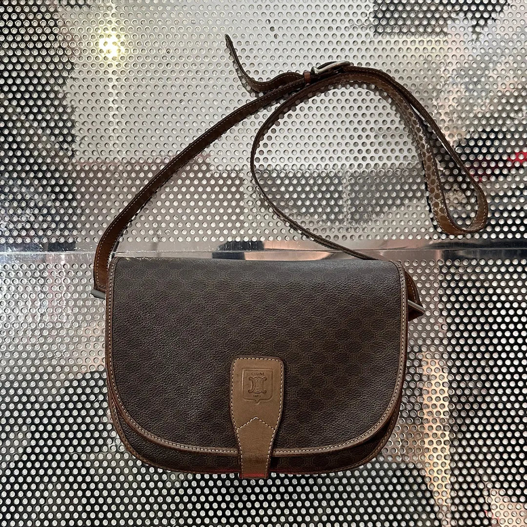 CELINE 90s ヴィンテージ マカダム柄 ショルダーバッグ ブラウン モノグラム オールドセリーヌ | UN/ARCHIVE
