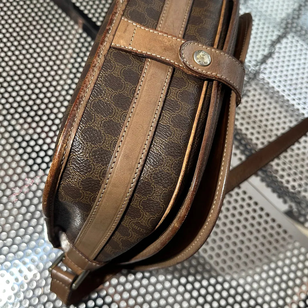 CELINE 90s ヴィンテージ マカダム柄 ショルダーバッグ ブラウン モノグラム オールドセリーヌ | UN/ARCHIVE