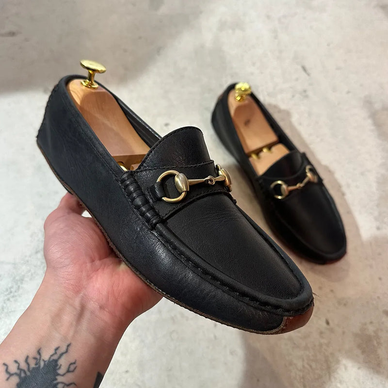 GUCCI ホースビット ドライビングシューズ ブラックレザー ゴールド金具 2010年代 アーカイブ サイズ41M | UN/ARCHIVE