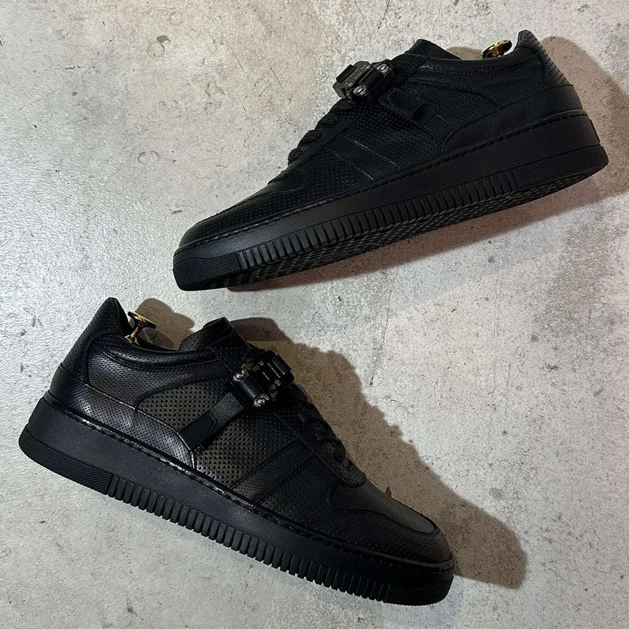 Leather Buckle Low Trainer