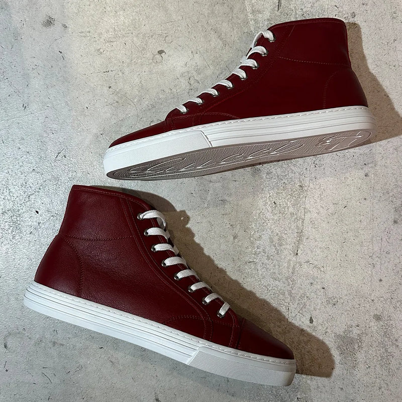GUCCI 16SS-18FW アーカイブ マイクログッチシマ レザー ハイカットスニーカー Rosso レッド US8.5 付属品完備 | UN/ARCHIVE