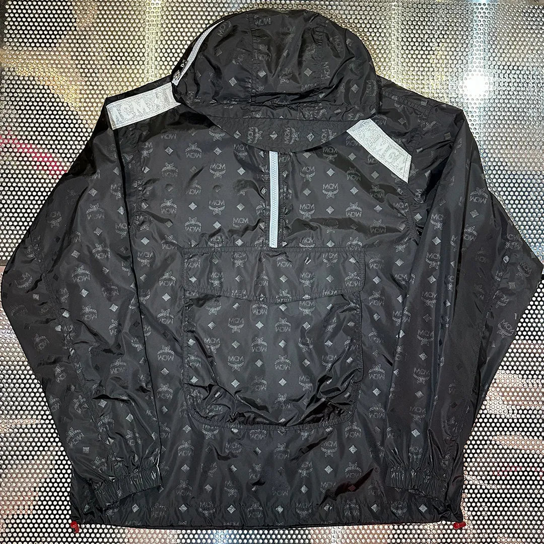 MCM Visetos Monogram Nylon Anorak Hoodie "Black" (Size S / A Rank)