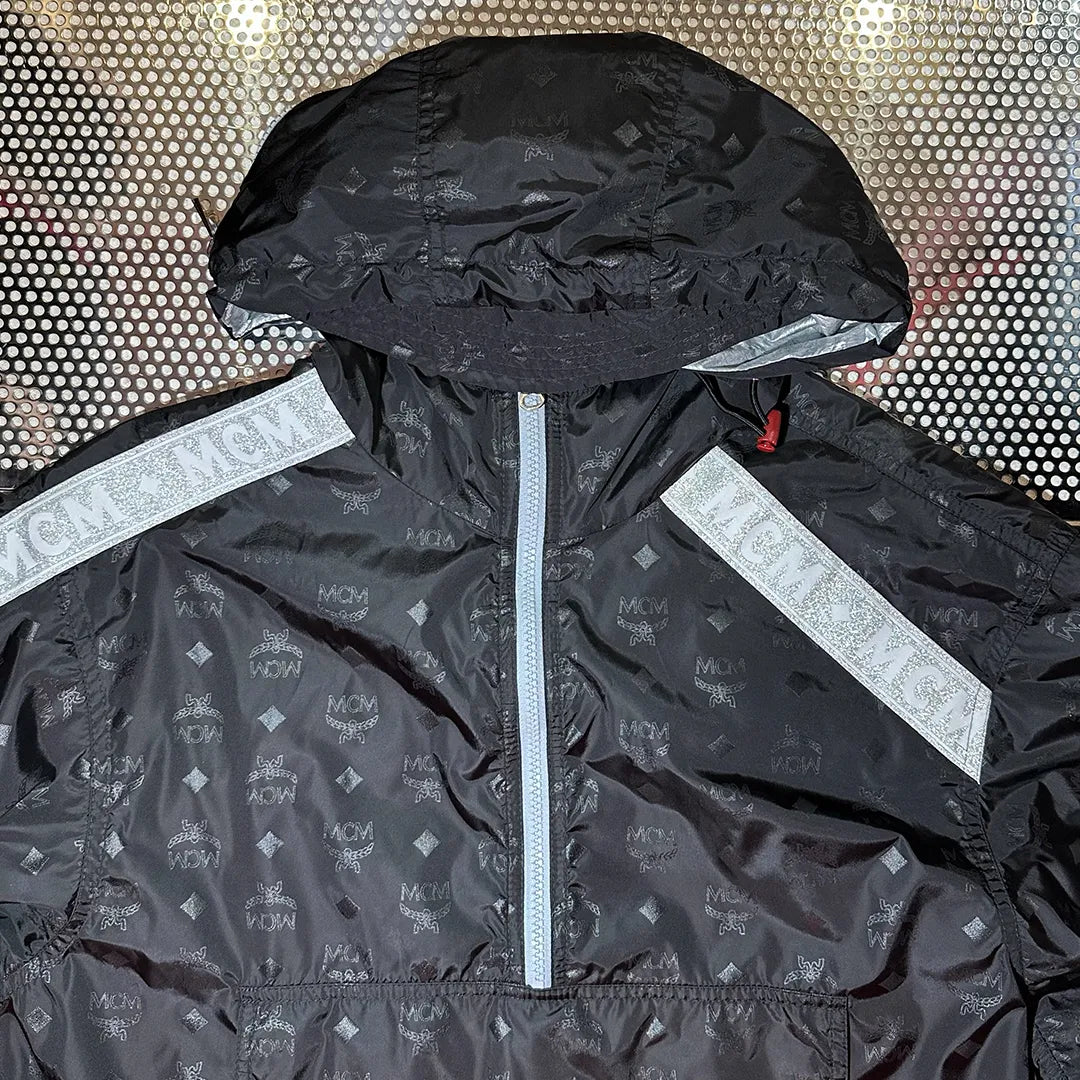 MCM Visetos Monogram Nylon Anorak Hoodie "Black" (Size S / A Rank)