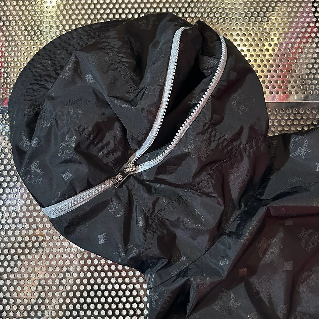 MCM Visetos Monogram Nylon Anorak Hoodie "Black" (Size S / A Rank)