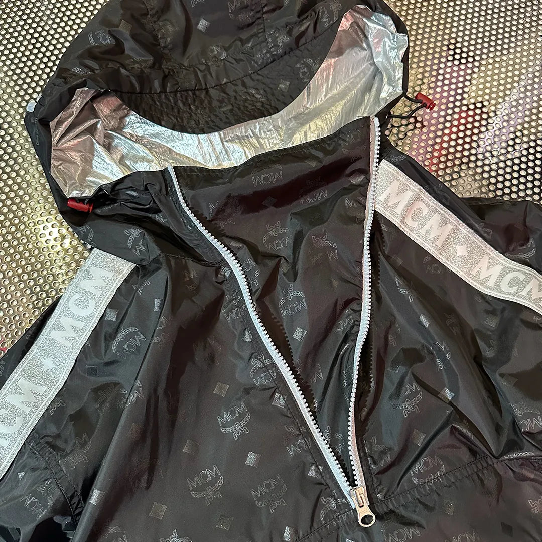 MCM Visetos Monogram Nylon Anorak Hoodie "Black" (Size S / A Rank)