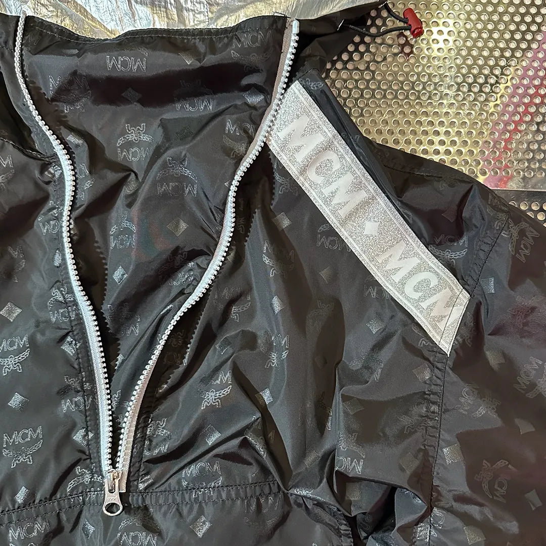 MCM Visetos Monogram Nylon Anorak Hoodie "Black" (Size S / A Rank)