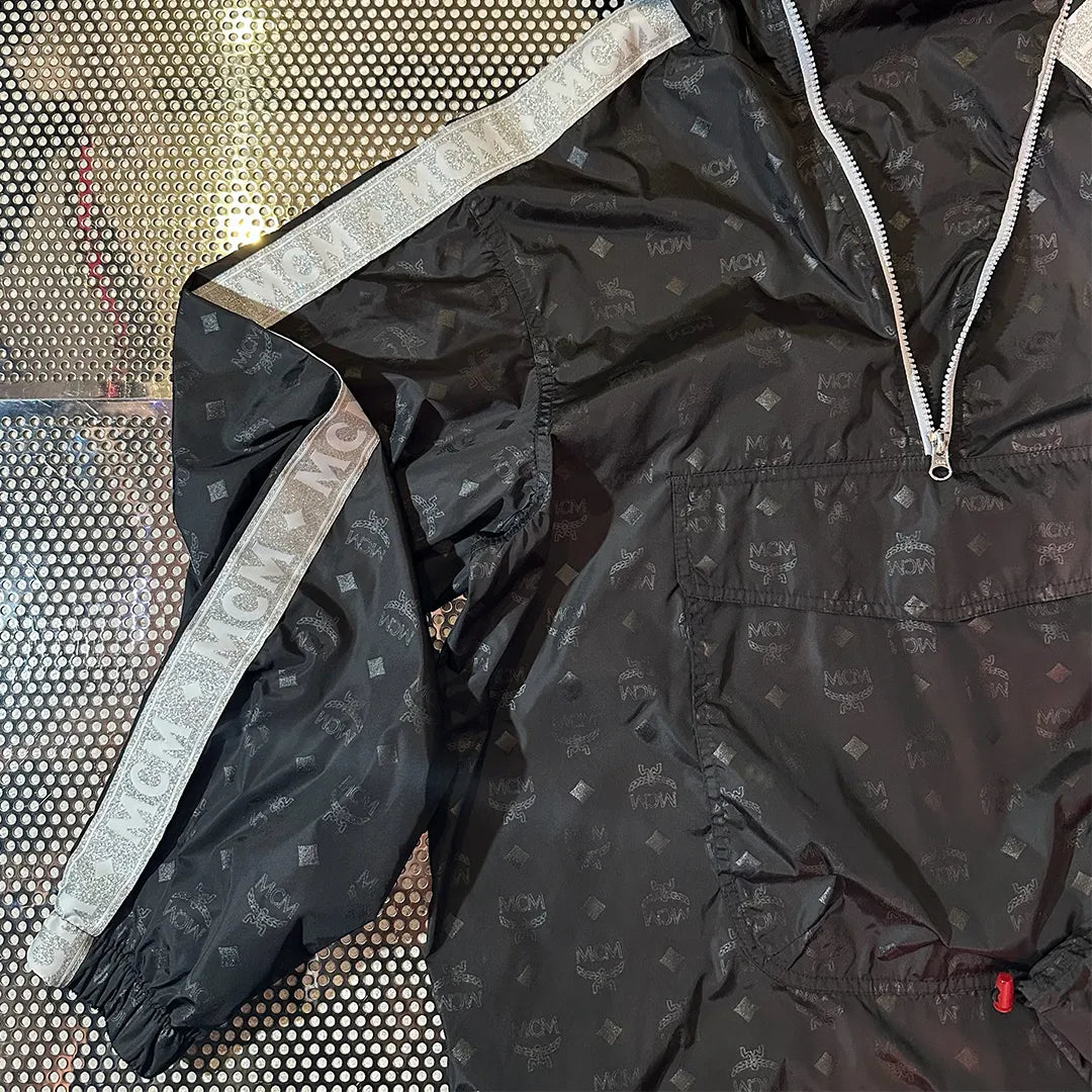 MCM Visetos Monogram Nylon Anorak Hoodie "Black" (Size S / A Rank)