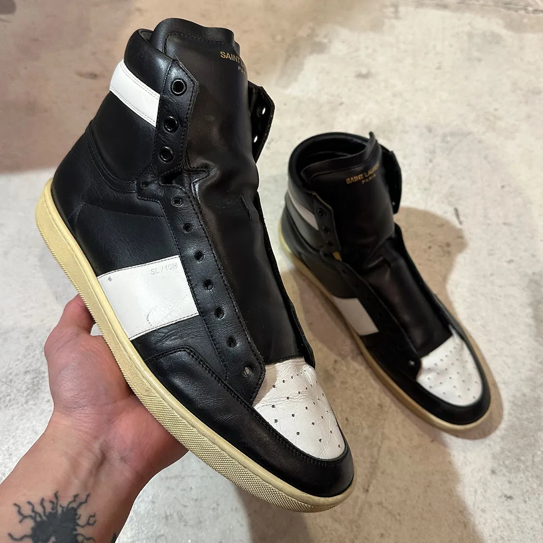 SAINT LAURENT SL/10H コートクラシック ハイカットスニーカー ブラック ホワイト EU43 アーカイブ | UN/ARCHIVE