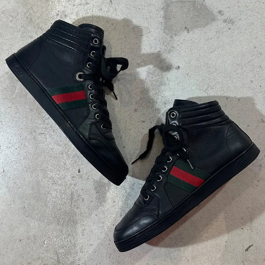 Signature Web Leather High Top Sneaker