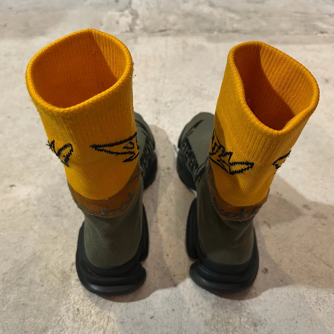 VETEMENTS × Reebok Demna Gvasalia Sock Runner "Olive/Yellow" (US10 / B Rank)