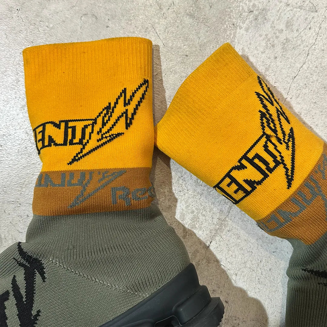 VETEMENTS × Reebok Demna Gvasalia Sock Runner "Olive/Yellow" (US10 / B Rank)