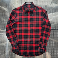 GIVENCHY 2015FW アーカイブ スターパッチ プレイドチェック シャツ レッド ブラック 比翼仕立て サイズ40 | UN/ARCHIVE