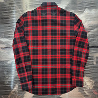 GIVENCHY 2015FW アーカイブ スターパッチ プレイドチェック シャツ レッド ブラック 比翼仕立て サイズ40 | UN/ARCHIVE