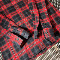 GIVENCHY 2015FW アーカイブ スターパッチ プレイドチェック シャツ レッド ブラック 比翼仕立て サイズ40 | UN/ARCHIVE