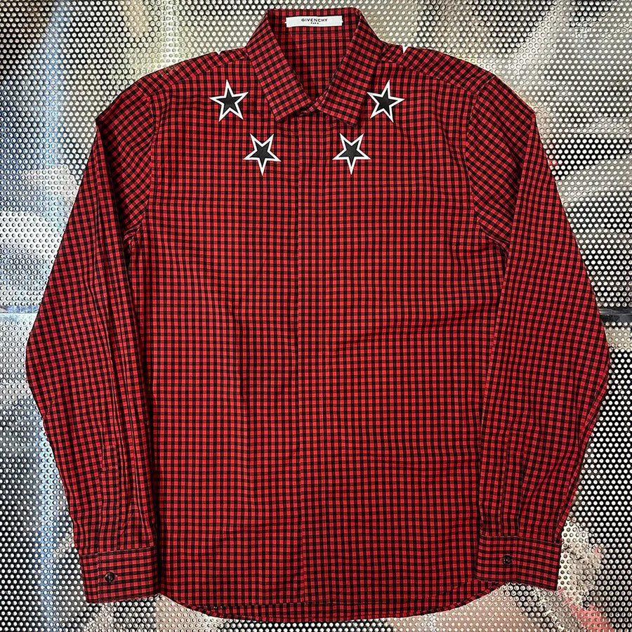 Star Print Gingham Check Shirt